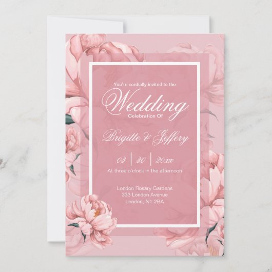 Einladung zur Rosa Verlobung (Vorderseite)