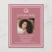 Einladung zur Rose Gold Foto Graduation Party (Vorderseite)