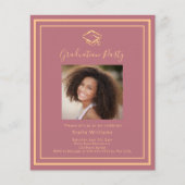 Einladung zur Rose Gold Foto Graduation Party (Vorderseite)