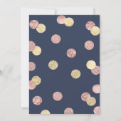 Einladung zur Rose Gold und Navy Baby Dusche (Rückseite)