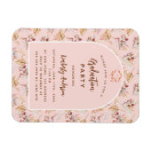 Einladung zur Rose Pampas Blumen Magnet (Horizontal)