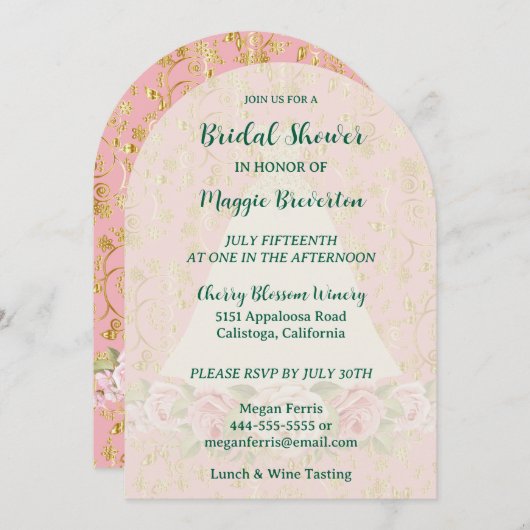 Einladung zur Rose- und Golddusche (Vorne/Hinten)