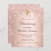 Einladung zur Rose von Rostblüten im Glitzer (Vorne/Hinten)