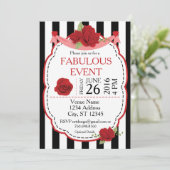 Einladung zur rote Rose (Stehend Vorderseite)