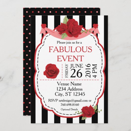 Einladung zur rote Rose (Vorne/Hinten)