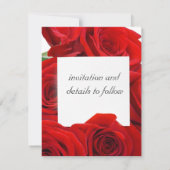 Einladung zur rote Rose Save the Date (Rückseite)