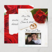 Einladung zur rote Rose Save the Date (Vorne/Hinten)