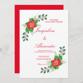 Einladung zur rote Rose Simple Wedding Theme (Vorne/Hinten)