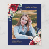 Einladung zur Rote Rose und Gold Graduation Party (Rückseite)