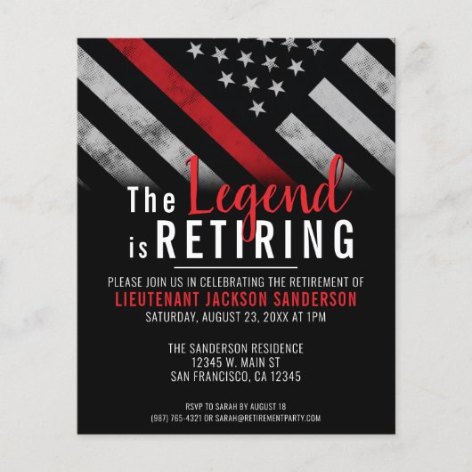 Einladung zur Roten Linie für den Feuerwehrleute Flyer (Vorne)