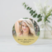 Einladung zur Round-Foto-Graduation-Party (Stehend Vorderseite)