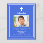 Einladung zur Royal Blue Foto Boy Confirmation (Vorderseite)