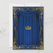 Einladung zur Royal Navy Blue Gold Prince Baby Dus (Rückseite)