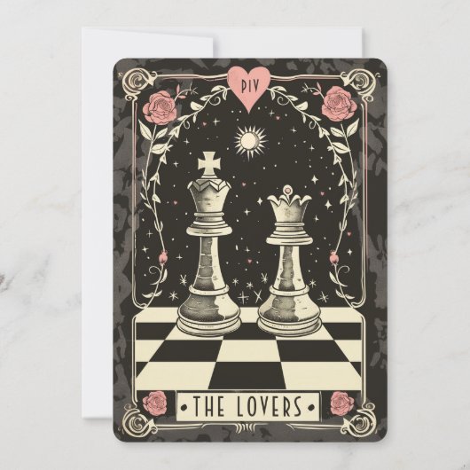 Einladung zur Royal Schach Hochzeit (Rückseite)