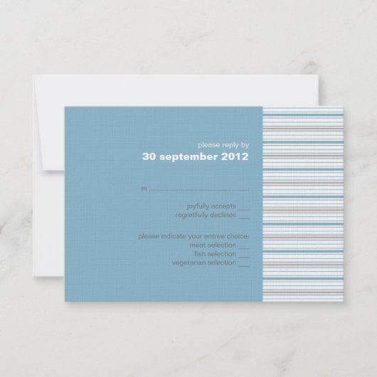 Einladung zur RSVP Card Amara Stripe Cornflower (Vorderseite)