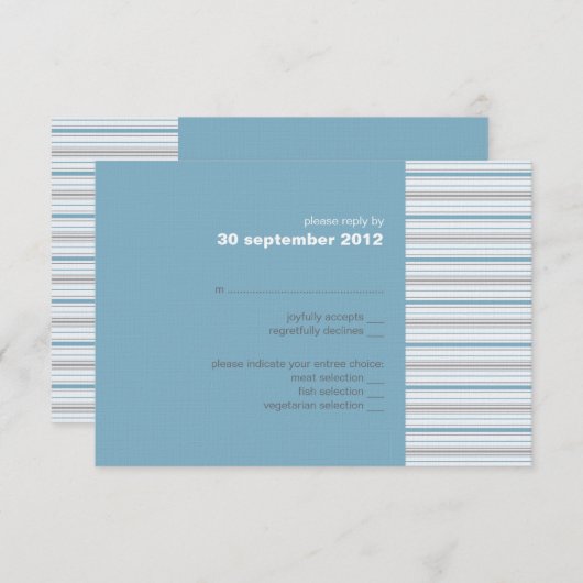 Einladung zur RSVP Card Amara Stripe Cornflower (Vorne/Hinten)