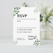 Einladung zur RSVP Card Watercolor Greenery (Stehend Vorderseite)
