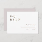Einladung zur RSVP-Hochzeit mit Minimalistischem W (Vorne/Hinten)