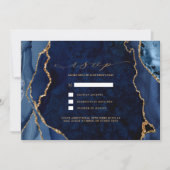 Einladung zur RSVP-Hochzeit von Marmor und Gold Ag (Vorderseite)