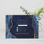 Einladung zur RSVP-Hochzeit von Marmor und Gold Ag (Stehend Vorderseite)