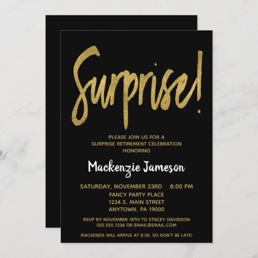 Einladung zur Rückgabe von Black-Gold-Skripten (Vorne/Hinten)