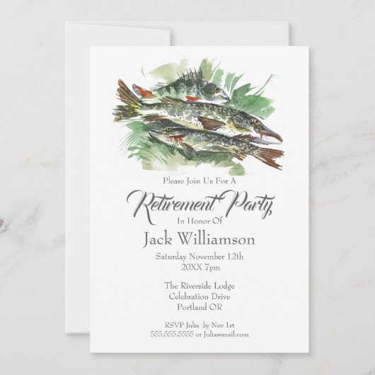 Einladung zur Ruheständigung Party | Fischerei (Vorderseite)