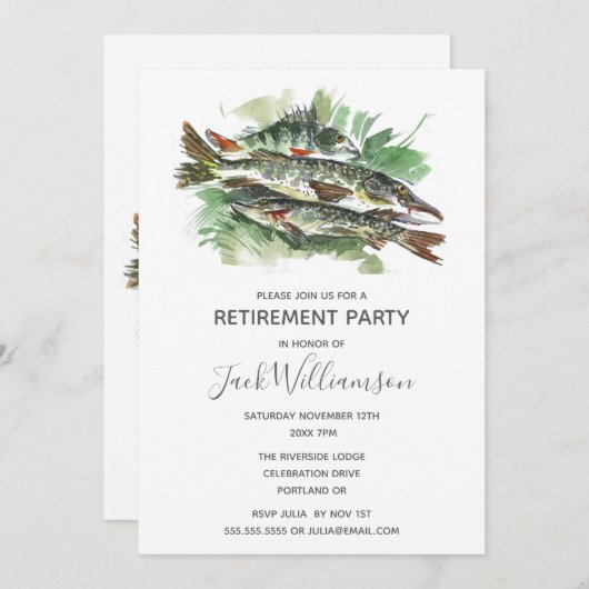 Einladung zur Ruheständigung Party | Fischerei (Vorne/Hinten)