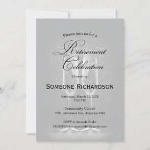 Einladung zur Ruhestandsfeier mit Weinkelchen