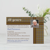 Einladung zur Ruhestätte in Braun Kariert, Blau un (Stehend Vorderseite)