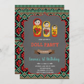 Einladung zur russischen Puppe (Vorne/Hinten)