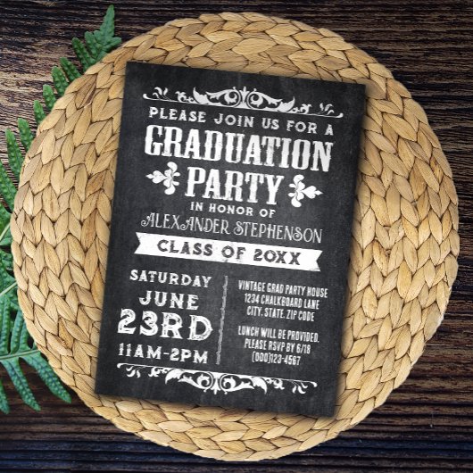 Einladung zur Rustikal Slate Graduation Party