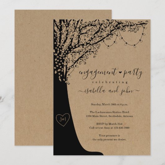 Einladung zur rustikalen Bewerbung (Vorne/Hinten)