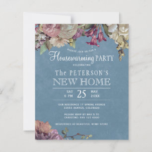 Einladung zur rustikalen floralen Einweihungsparty