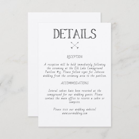 Einladung zur rustikalen Hochzeit (Vorne/Hinten)