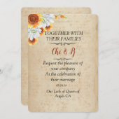 Einladung zur rustikalen Hochzeit im Herbst (Vorne/Hinten)