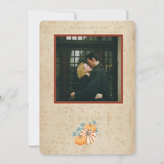 Einladung zur rustikalen Hochzeit im Herbst (Rückseite)