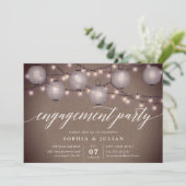 Einladung zur Rustikalen Lanterns-Engagement (Stehend Vorderseite)