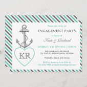 Einladung zur rustikalen Monogramm-Anker-Gruppe (Vorne/Hinten)