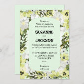 Einladung zur rustikalen neutralen Blütenhochzeit (Vorne/Hinten)