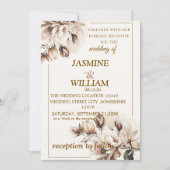 Einladung zur Rustikalen neutralen Boho-Blumenhoch (Vorderseite)