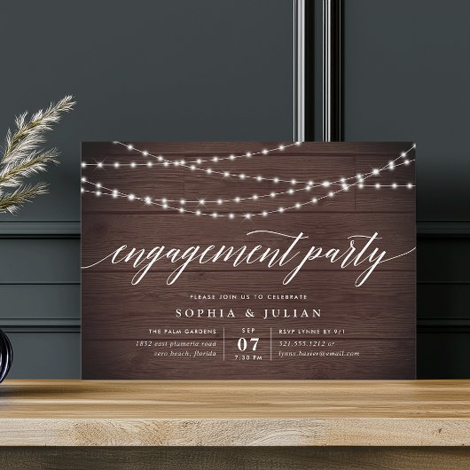 Einladung zur Rustikalen String Lights-Anhängerin