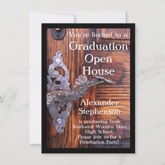 Einladung zur rustikalen Tor-Graduierung (Vorderseite)