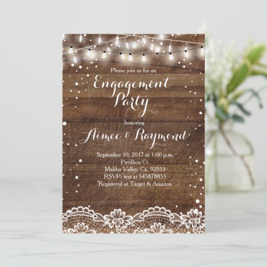 Einladung zur Rustikalen Wintereinladung (Stehend Vorderseite)