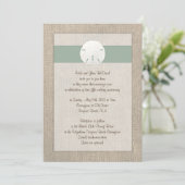 Einladung zur Sand Dollar Beach Hochzeit - Peridot (Stehend Vorderseite)