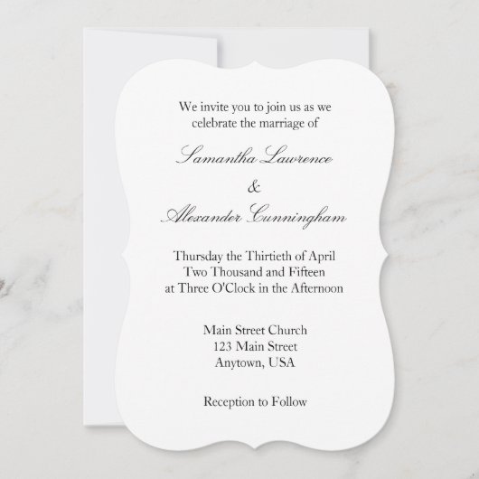 Einladung zur Schlichten Hochzeit (Vorderseite)