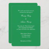 Einladung zur Schlichten Hochzeit in grünem Weiß (Vorne/Hinten)