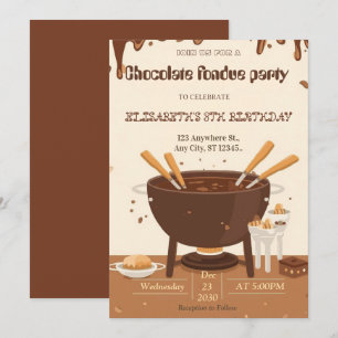 Einladung zur Schokoladen-Fondue-Party für Schokol