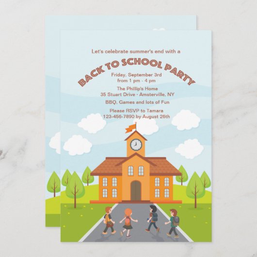 Einladung zur Schulzeit (Vorne/Hinten)