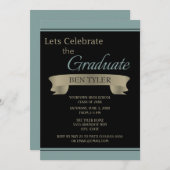 Einladung zur Schwarz/Aquamarin/Blauer Graduierung (Vorne/Hinten)