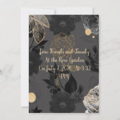 Einladung zur Schwarz/Gold Hochzeit (Rückseite)